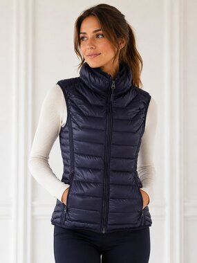 Montar Equestrian Down Puffer Vest EU 42 / 10 US Navy 90/10 Feather Riding Gilet